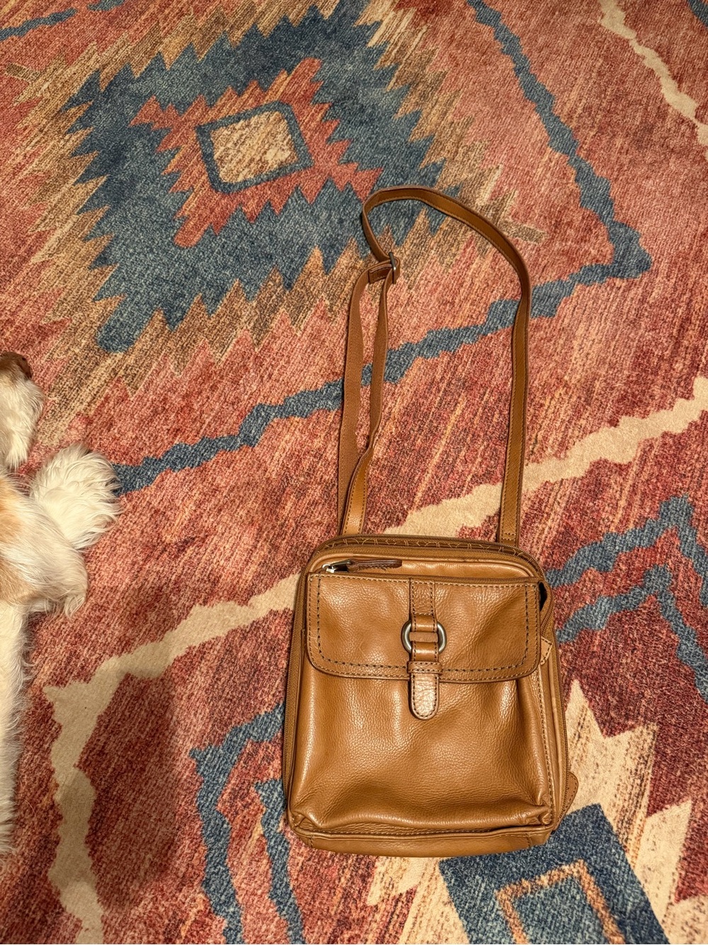 Fossil Cognac Leather Crossbody Bag